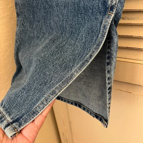 ZARA High Rise Wide Leg Split Jeans - Picture 3 of 6